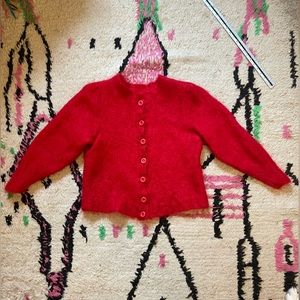 Big red sweater cardigan